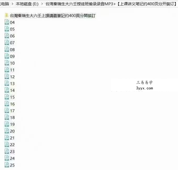 台湾秦瑞生大六壬授徒班22节录音+文档 课程封面