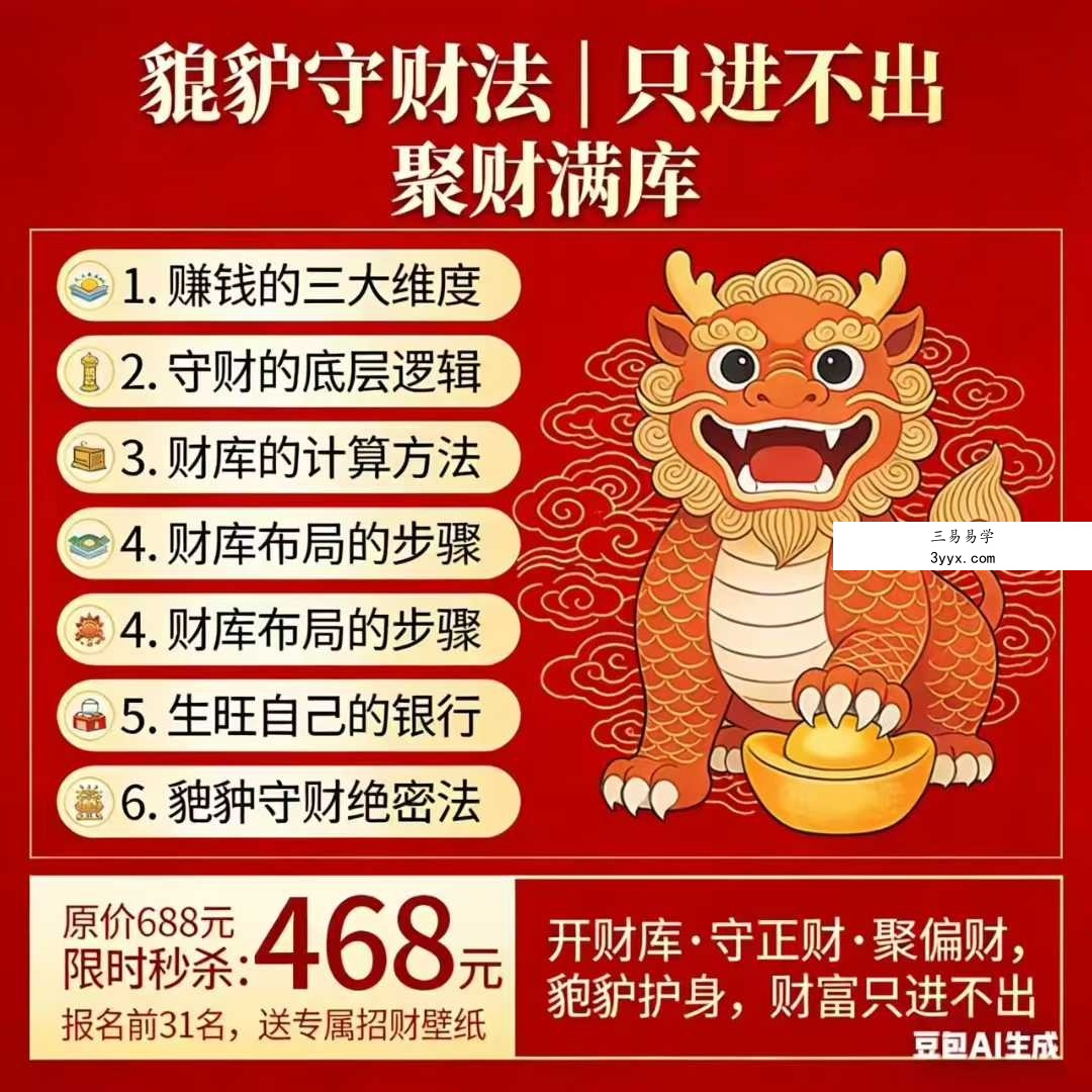 司天喜《貔貅守财法》视频+文档 课程封面