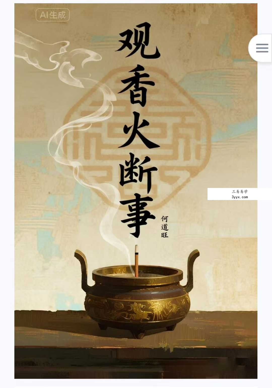 何道旺《观香火断事》配彩图详解249页 课程封面