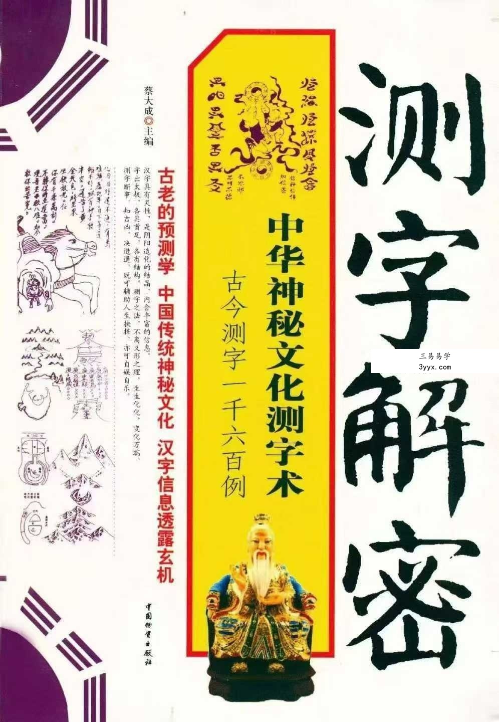 蔡大成《测字解密》中华神秘文化测字术 古今测字一千六百例384页 课程封面