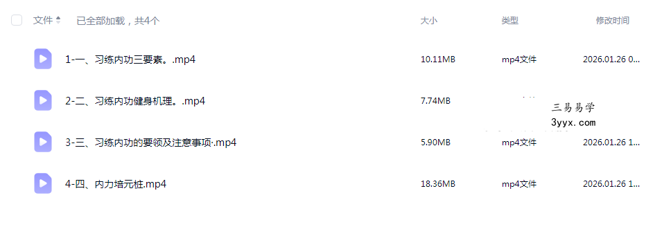 丹田内劲练习4集 课程封面