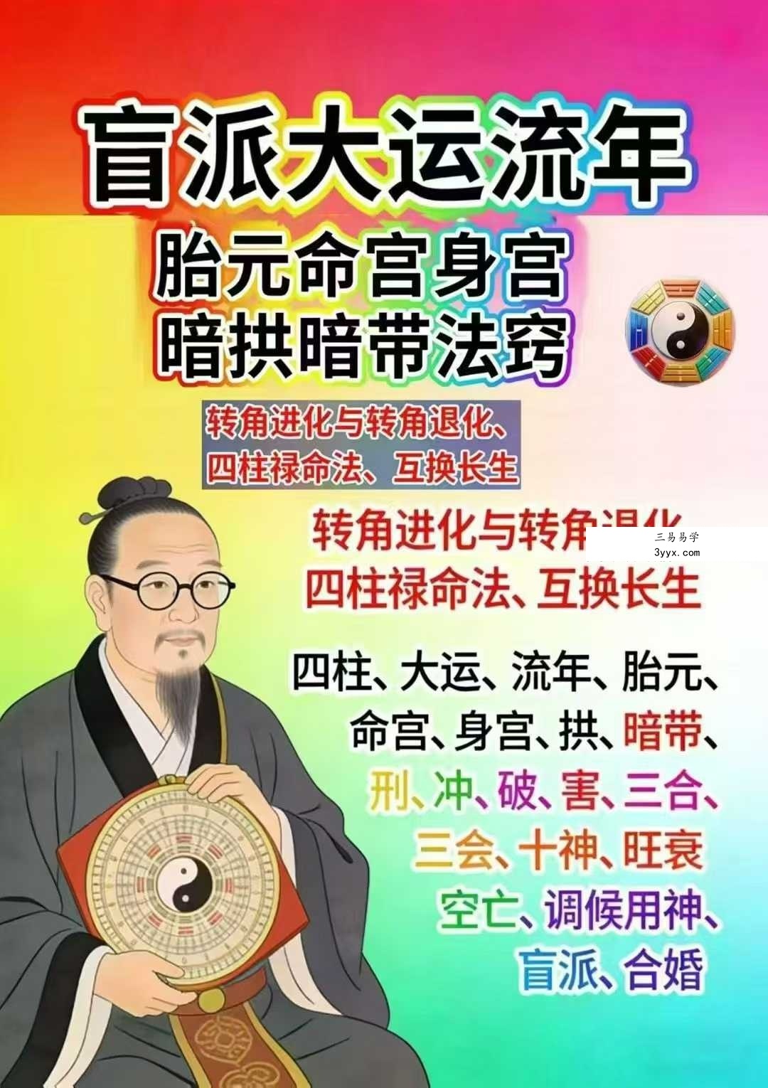 湖北盲派《盲派大运流年胎元命宫身宫暗拱暗带法窍》635页 课程封面