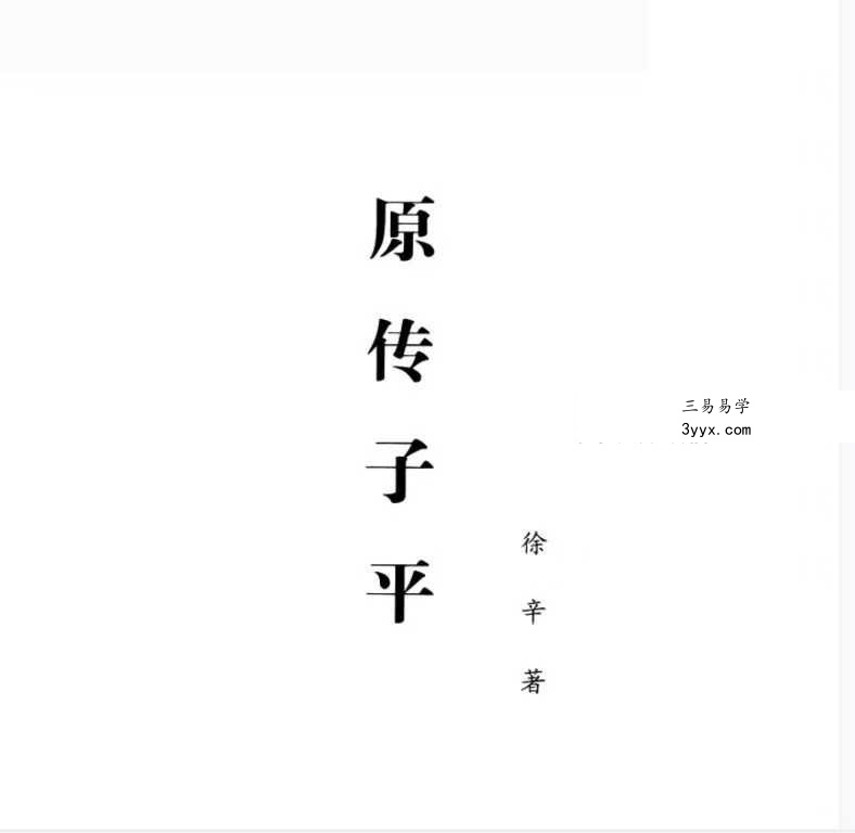 徐辛《原传子平》399页 课程封面