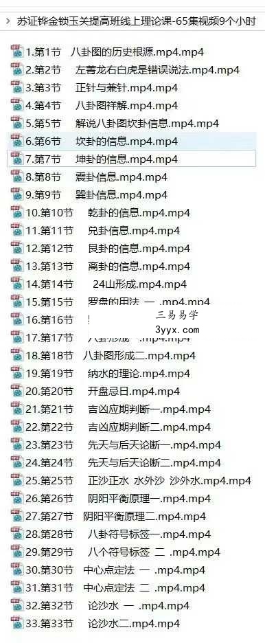 苏证铧《金锁玉关高级线上课》30集+《提高班线上理论课》65集视频 课程封面