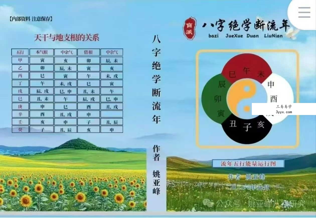 姚亚峰《盲派八字绝学断流年》506页 课程封面
