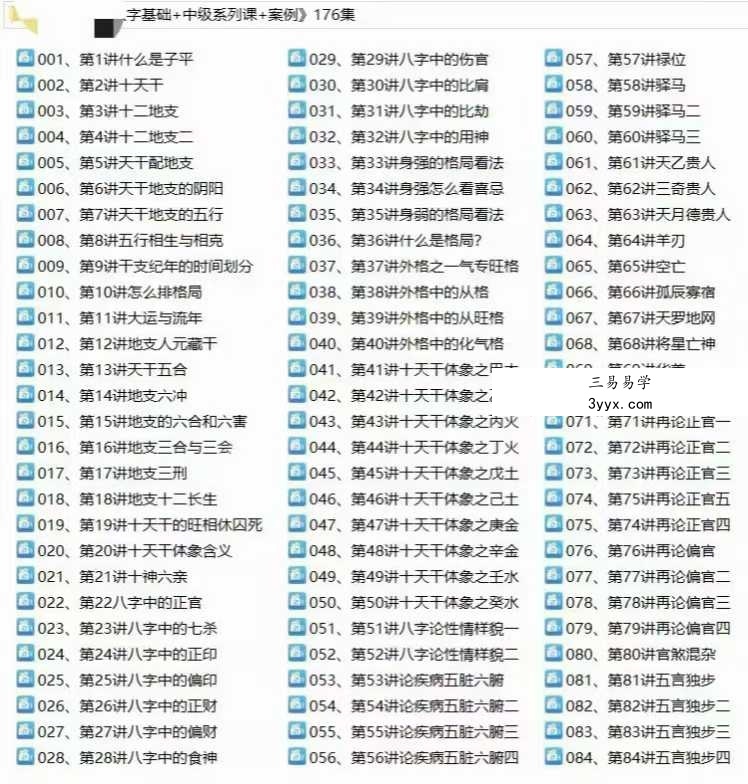 张炳阳《八字基础+中级系列课+案例》176集 课程封面