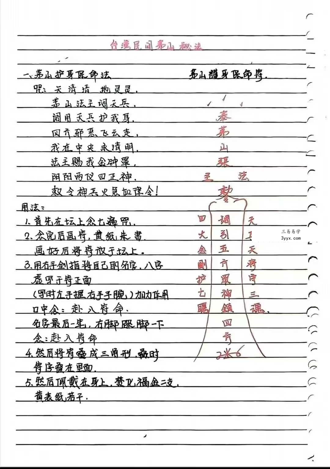 《台湾民间茅山秘法》手抄本86页 课程封面