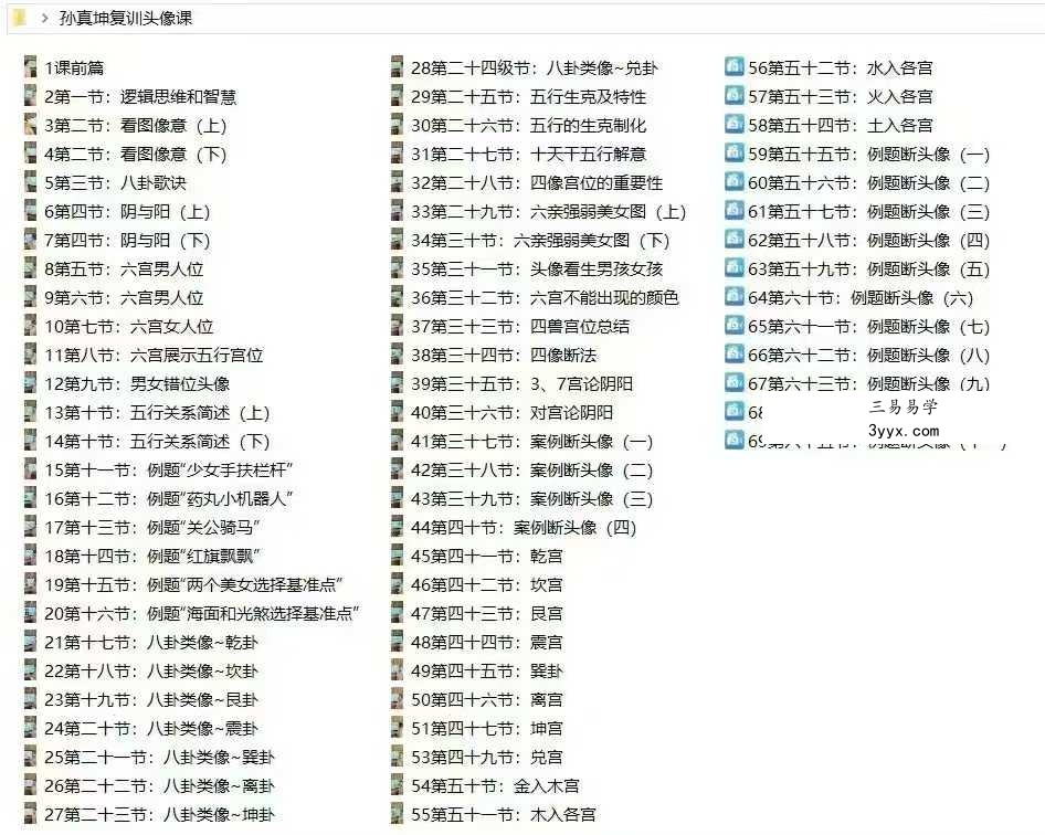 孙真坤 复训头像课68集 课程封面