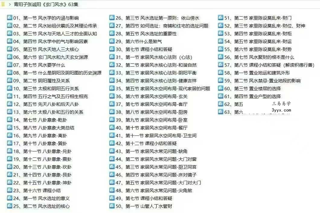 青阳子张诚阳《玄门风水》63集视频 课程封面