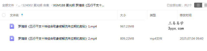 夏光明 罗靖皓《五行干支十神组合取象破解流年应期的奥秘》视频2集 课程封面