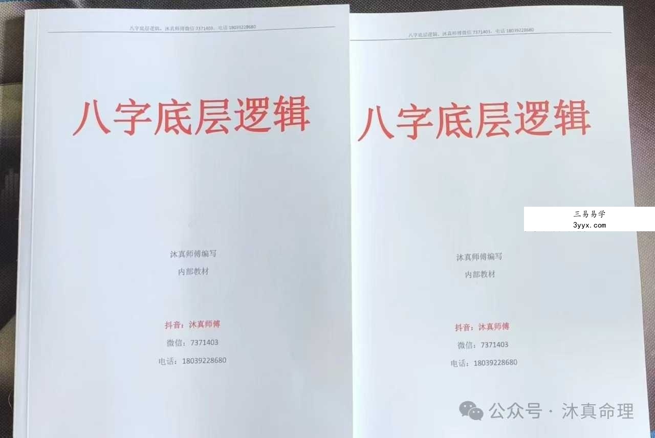 沐真《八字底层逻辑》121页 课程封面