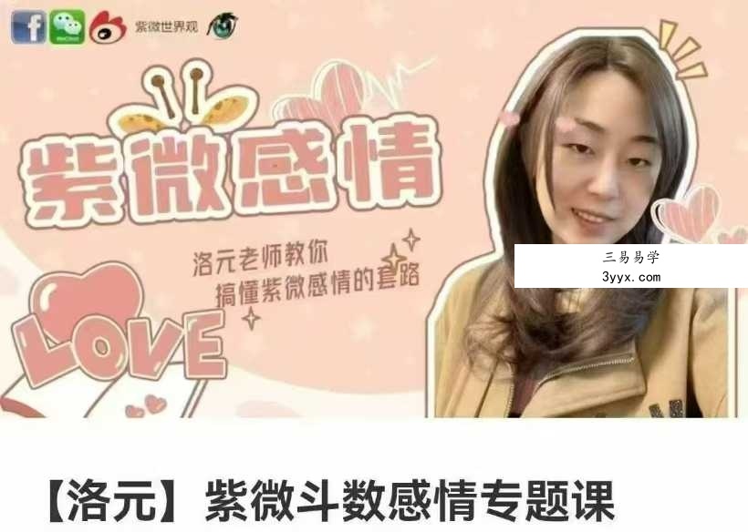 洛元老师 紫微斗数专题系列之《感情专题课》5集 课程封面