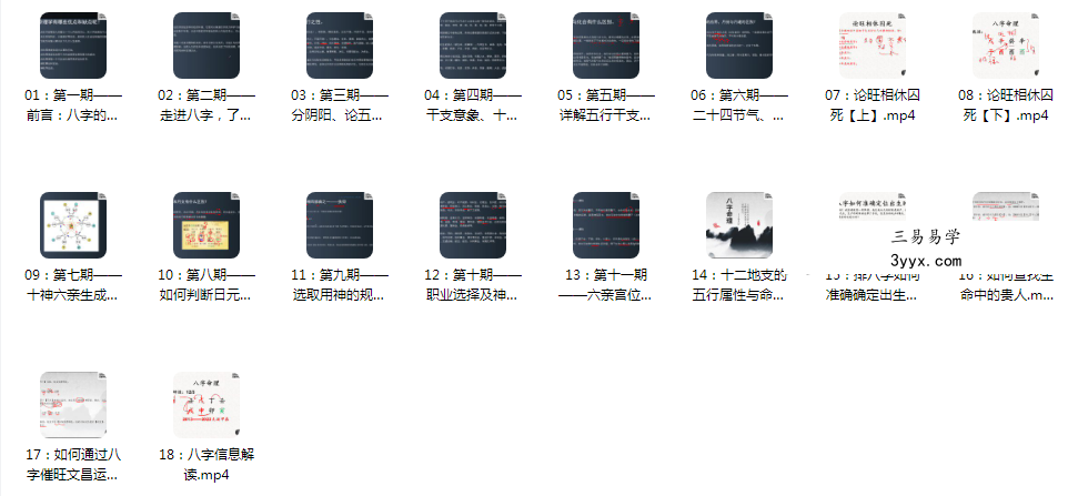 易天行老师八字命理课程18集 课程封面