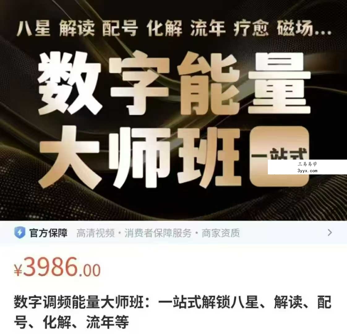数字调频能量大师班 50集（一站式解锁八星、解读、配号、化解、流年） 课程封面