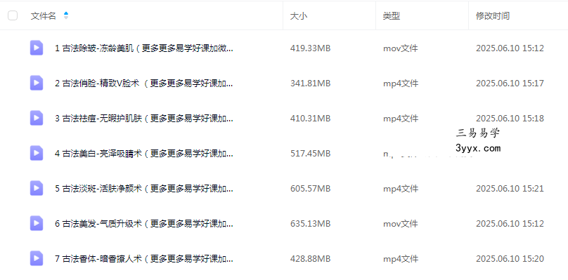 迷罗 中医古法美颜术 7集视频 课程封面