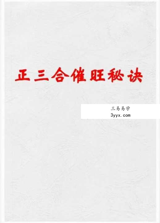 杨家成宇光真师《正三合催旺秘诀秘籍》350页 课程封面