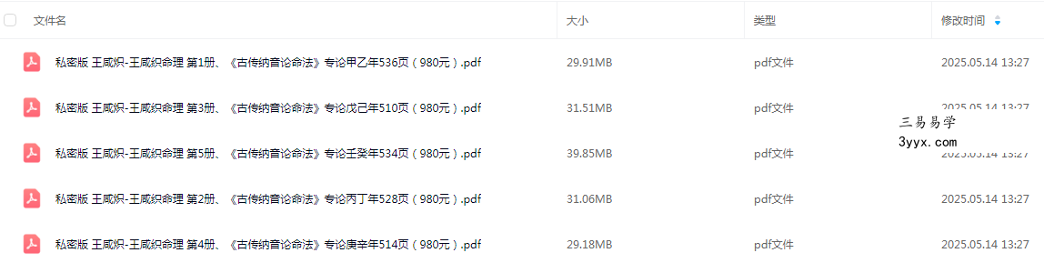 王咸织《古传纳音论命法》5本合集 课程封面