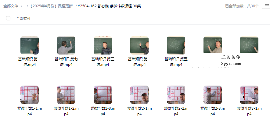 彭心融 紫微斗数课程 30集 课程封面