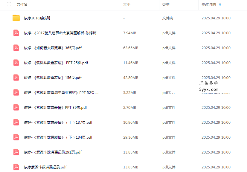 依婷紫微斗数系统班资料 预测流年家运 384.59MB 课程封面