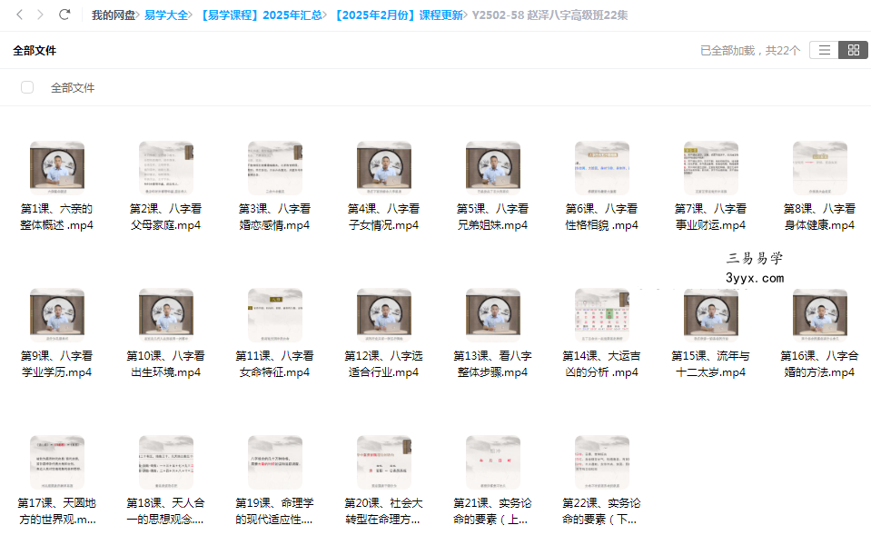 赵泽八字高级班22集 课程封面