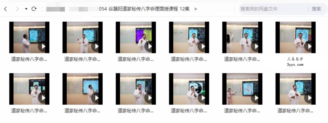 谷晟阳道家秘传八字命理面授课程 12集 课程封面
