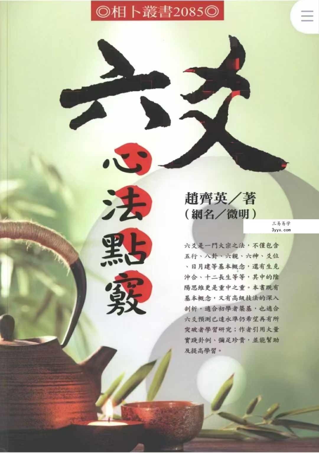 赵齐英《六爻心法点窍》482页 课程封面