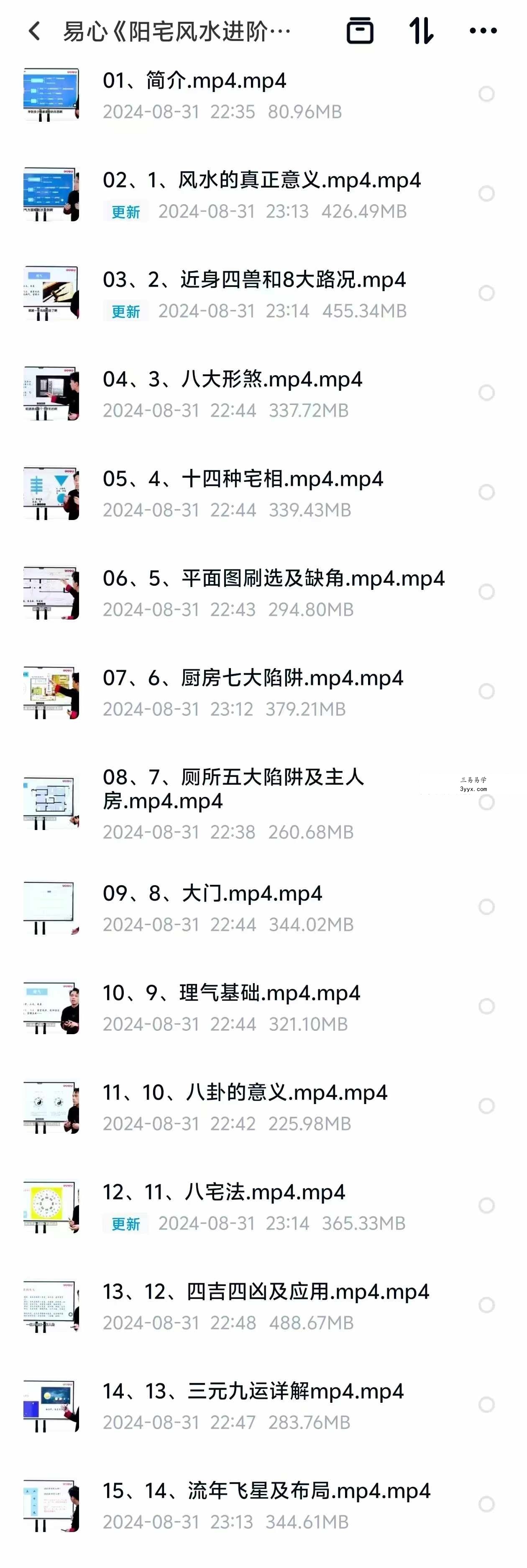 易心《阳宅风水进阶班》15集 课程封面