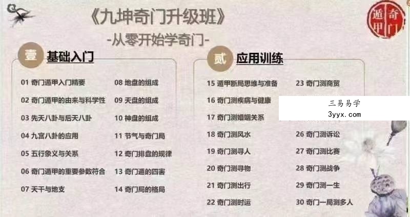 九坤奇门升级班视频+文档 课程封面