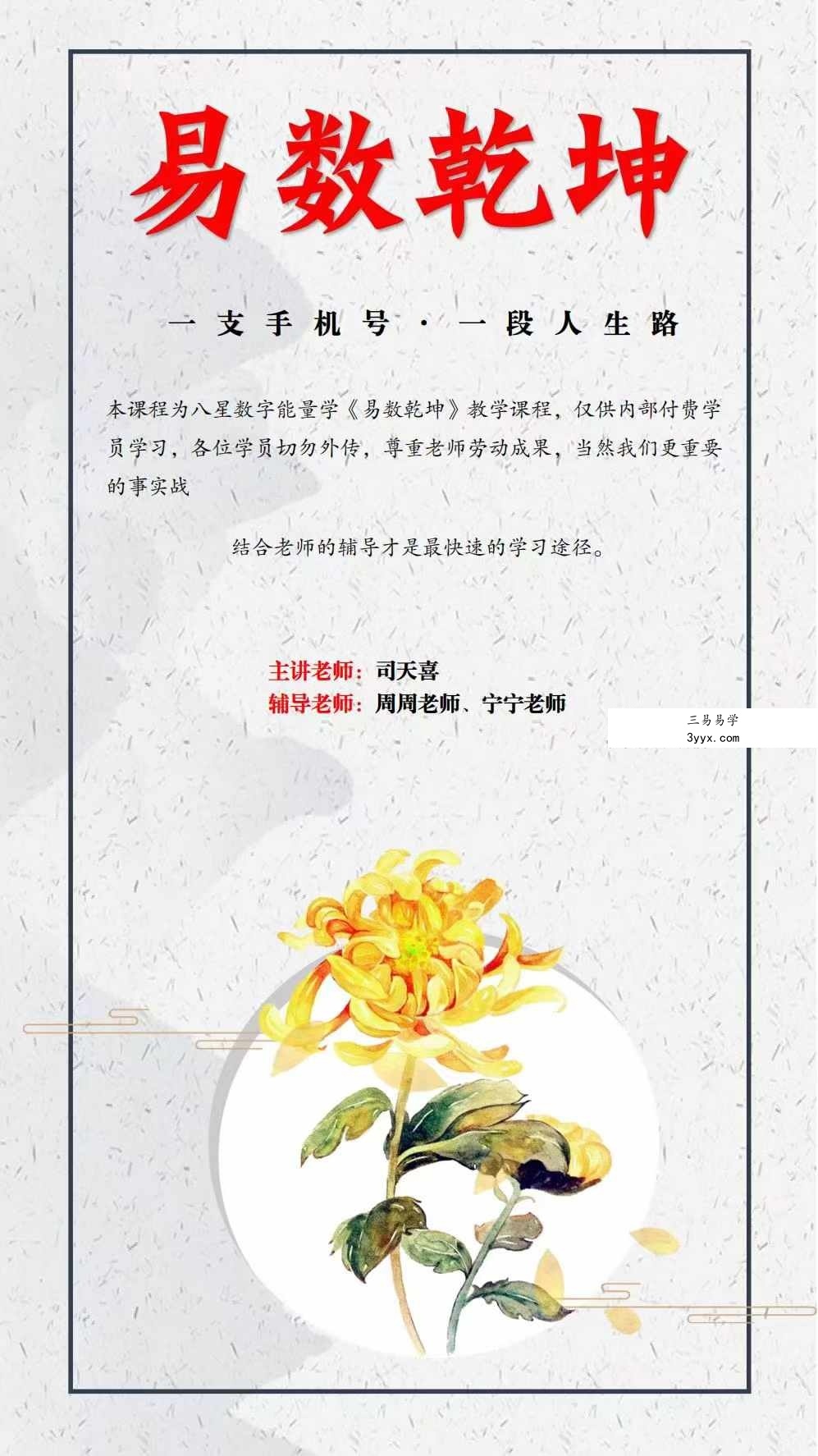 司天喜《八星数字能量学》340页 课程封面
