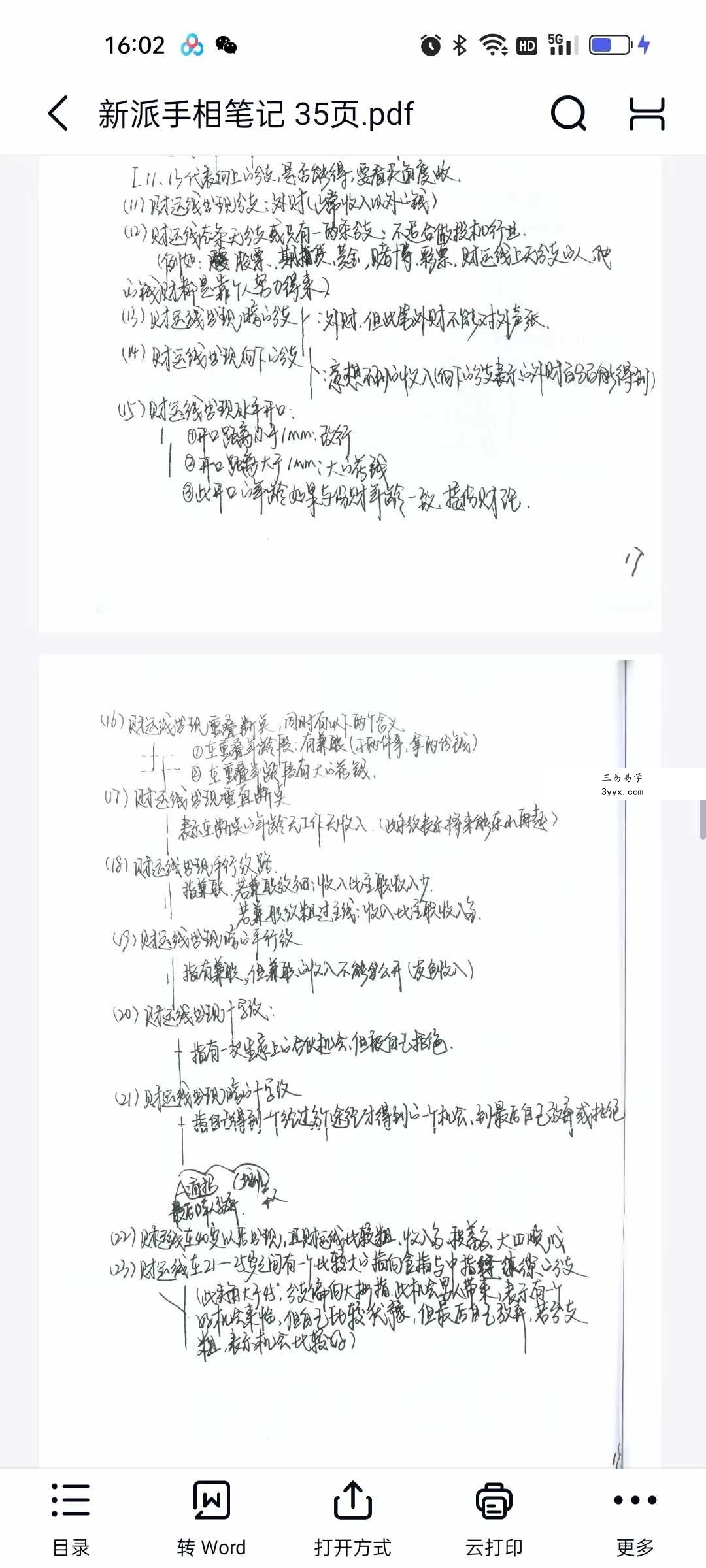 新派手相笔记 35页 课程封面