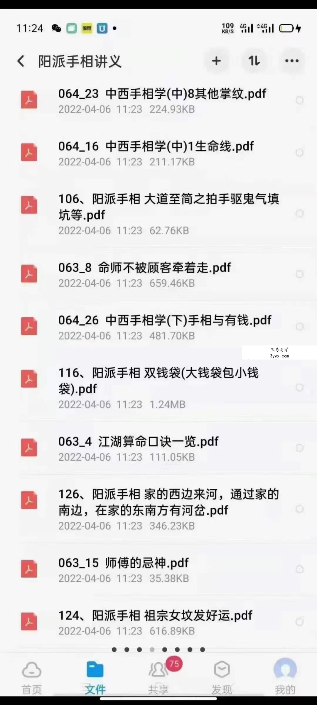 云南腾冲阳栳司《阳派手相讲义文档》79份 课程封面