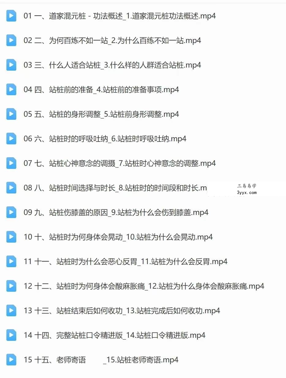 武当李资通 道家混元桩-线上教学课程15集 课程封面