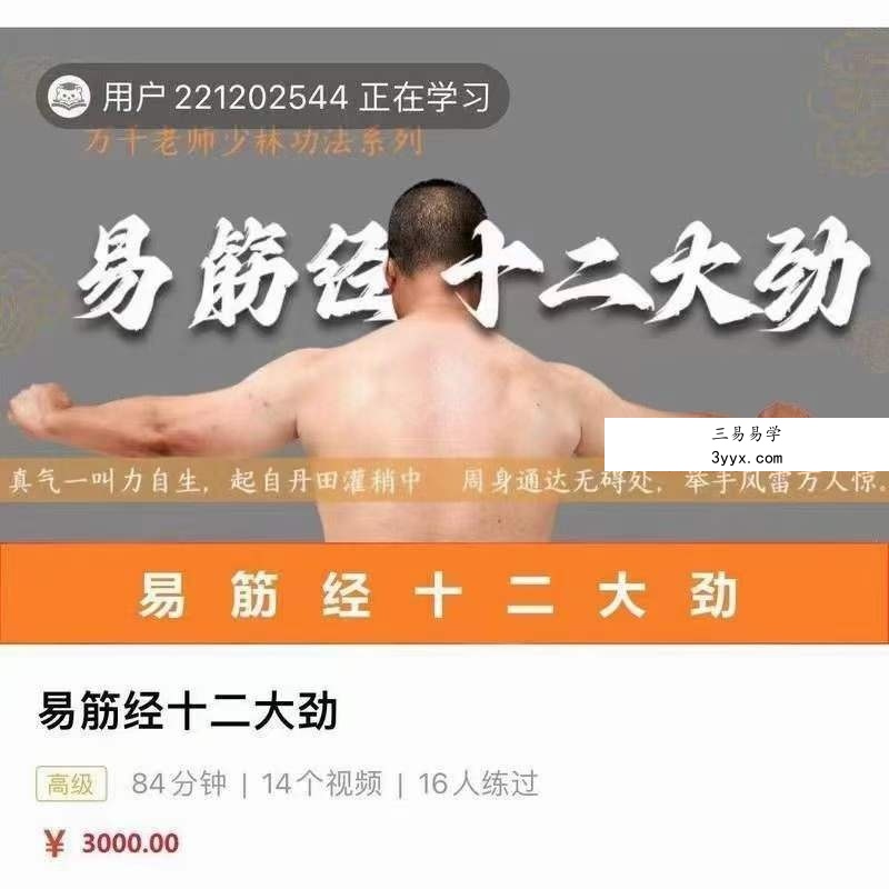 万千 易筋经十二大劲14集 课程封面