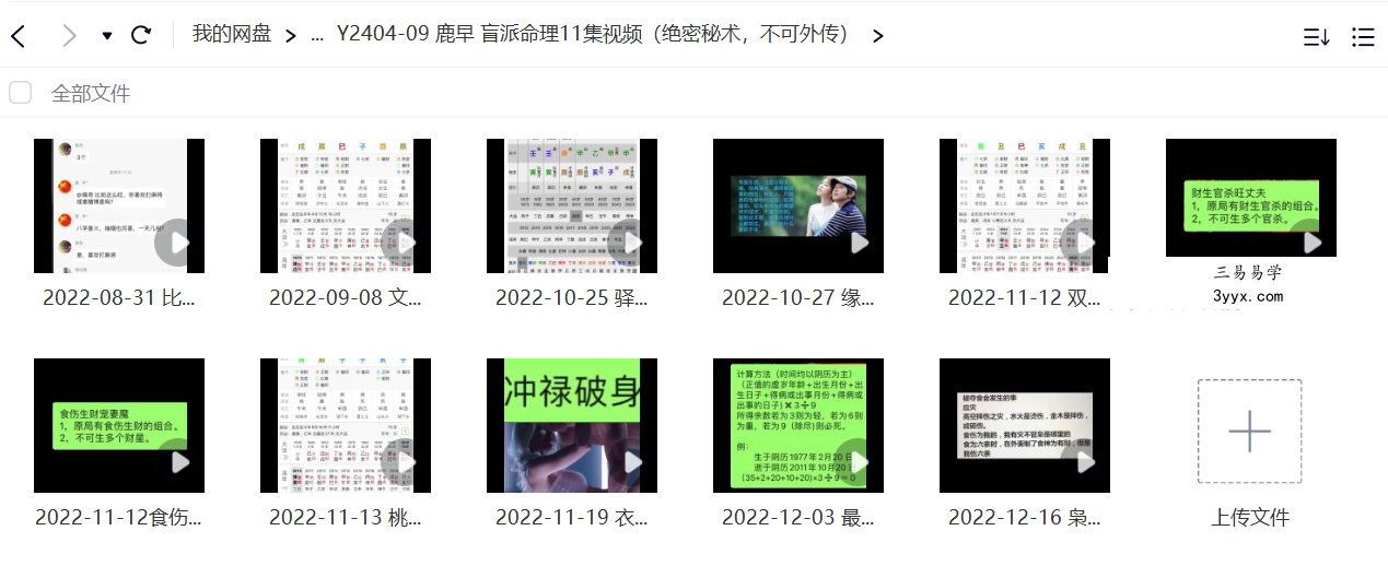 鹿早 盲派命理11集视频（绝密秘术，不可外传） 课程封面