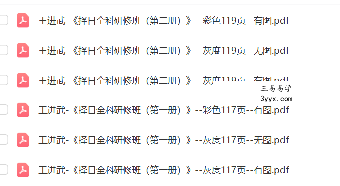 王进武《择日全科研修班》资料（第一册）（第二册）2本 课程封面