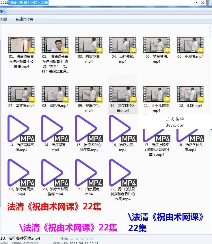 法清道长 祝由术网课22集 课程封面
