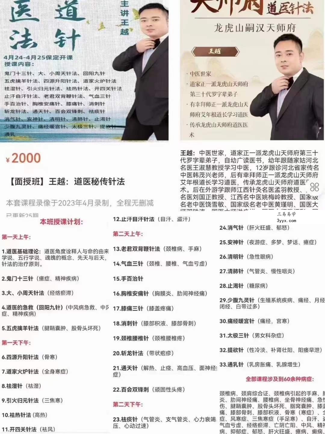 【面授班】王越：道医秘传针法 课程封面