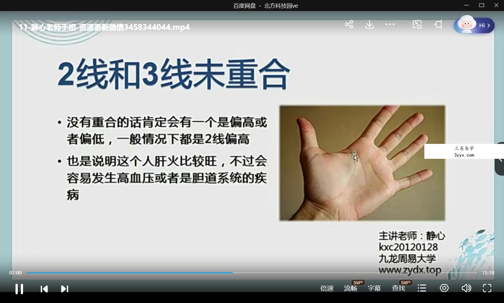九龙道长推荐-静心老师-手相课程 夸克网盘下载 课程封面