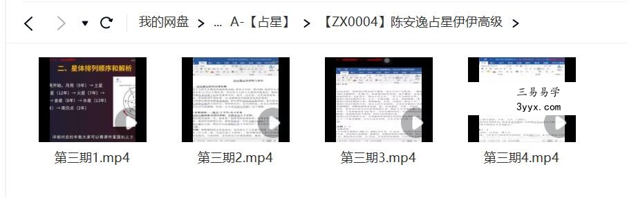 陈安逸占星伊伊高级视频4集 课程封面