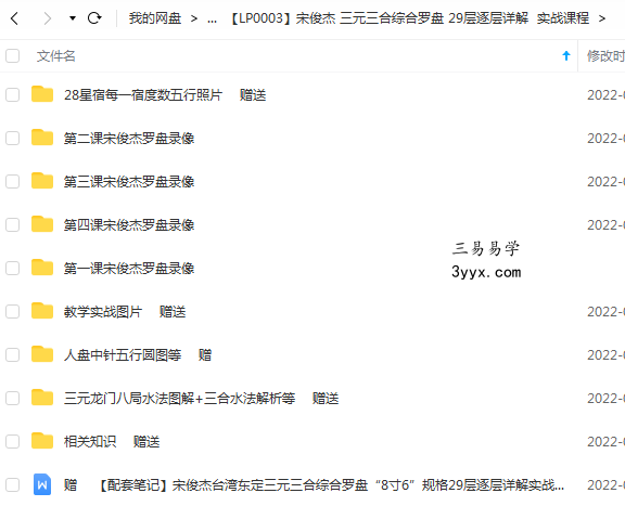 宋俊杰 三元三合综合罗盘 29层逐层详解  实战课程 移动网盘下载 课程封面
