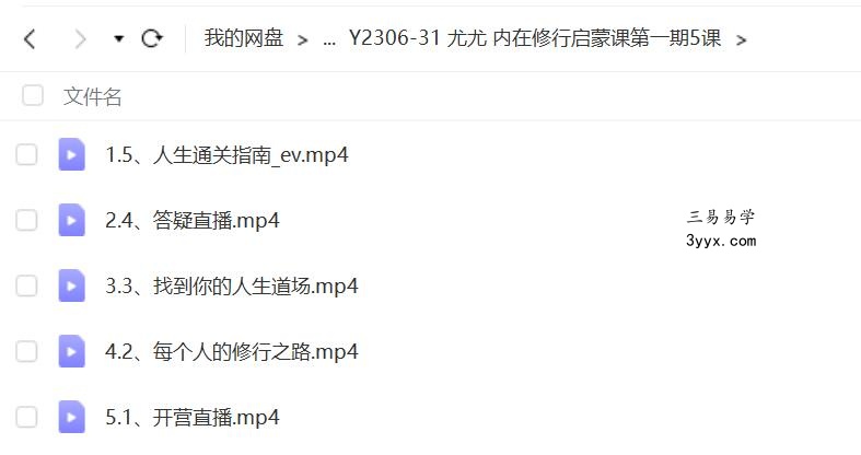 尤尤 内在修行启蒙课第一期5课 课程封面