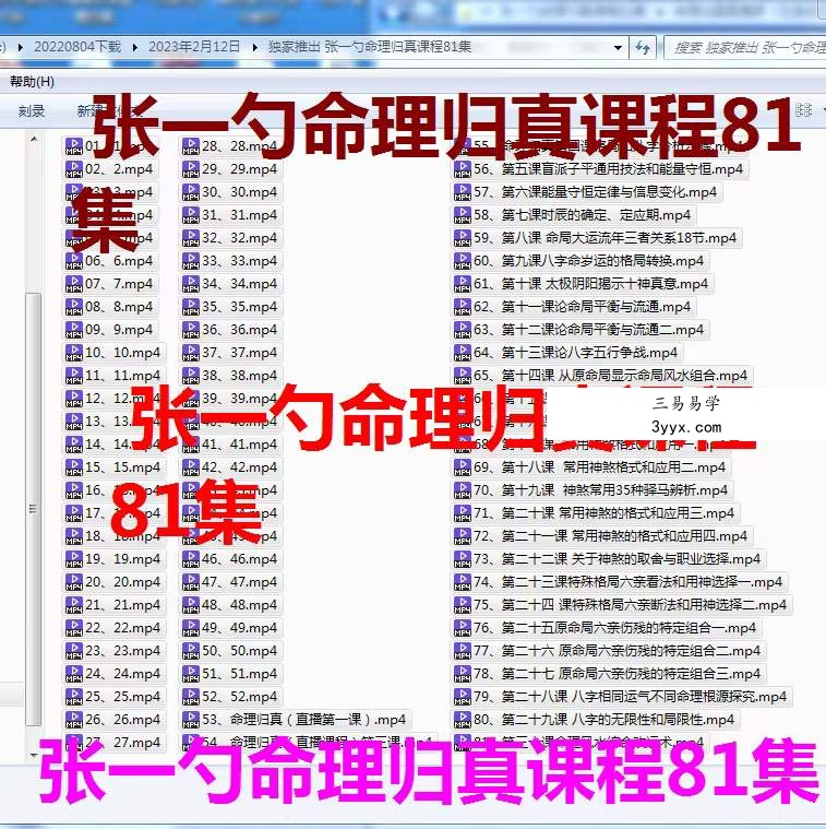 张一勺命理归真全套课程81集视频 课程封面