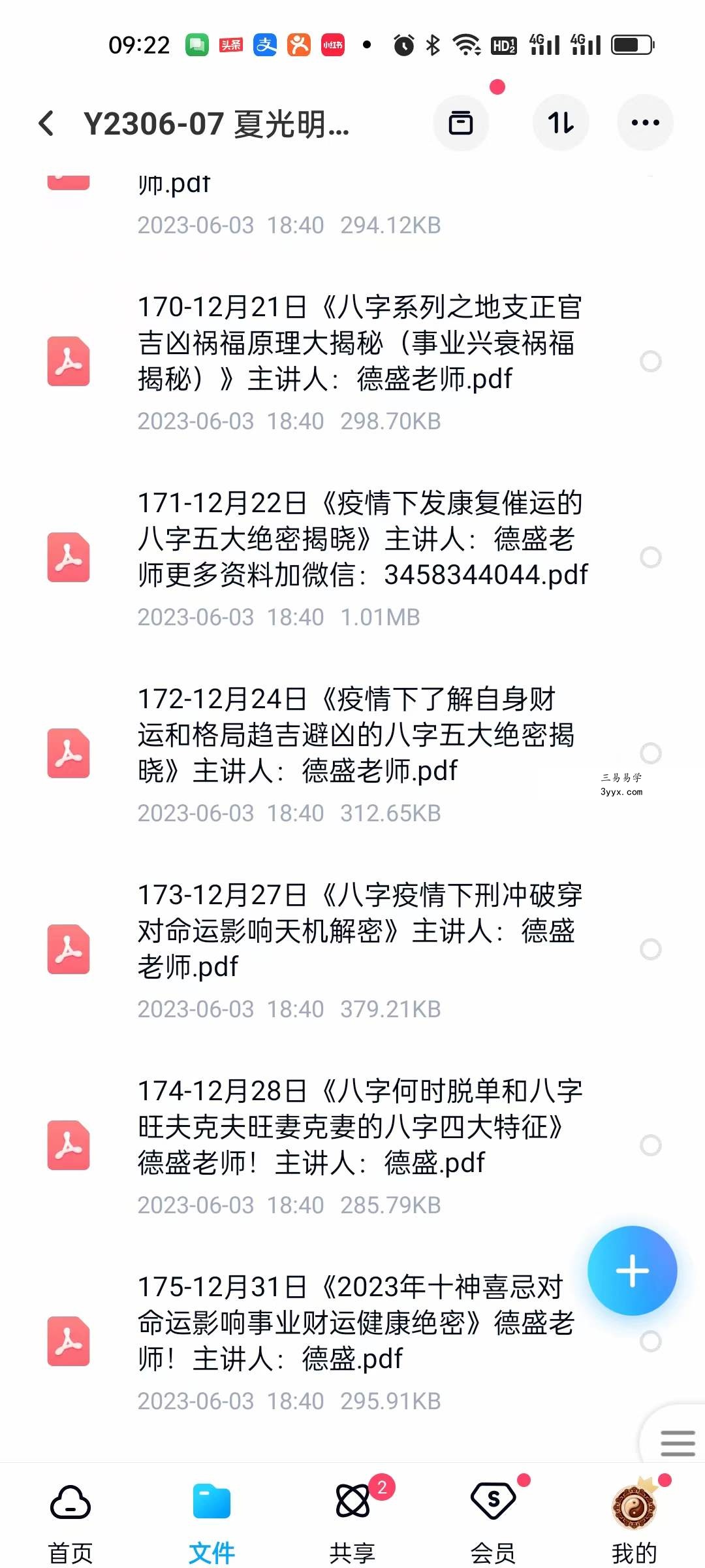 夏光明弟子德盛《2022年全年笔记》175本PDF版电子书 课程封面