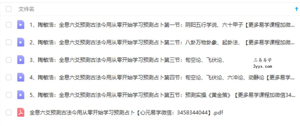陶敏浩:全息六爻预测古法今用从零开始学习预测占卜 课程封面