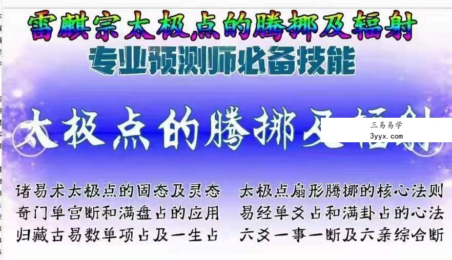 雷麒宗太极点的腾挪及辐射雷麒宗六爻一事一断及六亲综合断 课程封面