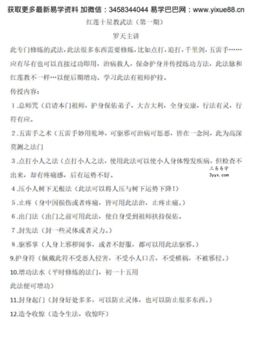 罗天 红莲十字武法(第一期)录音+文档 课程封面