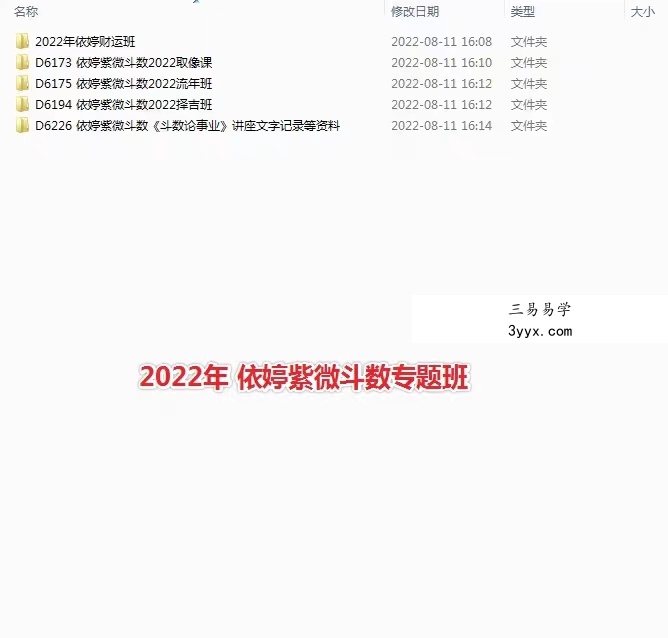 2022年 依婷紫薇斗数 专题班(财运 取象 事业 流年 择吉)五部资料pdf 百度云下载 课程封面