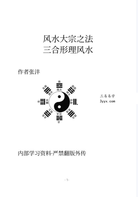 张沣《杨公三合形理风水》148页 课程封面