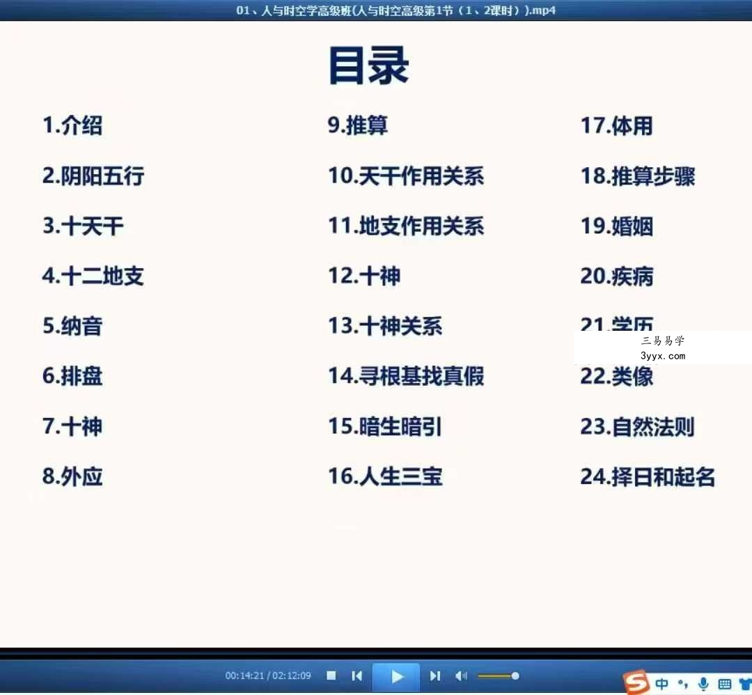 照明居士人与时空学高级班12集视频 资料图片