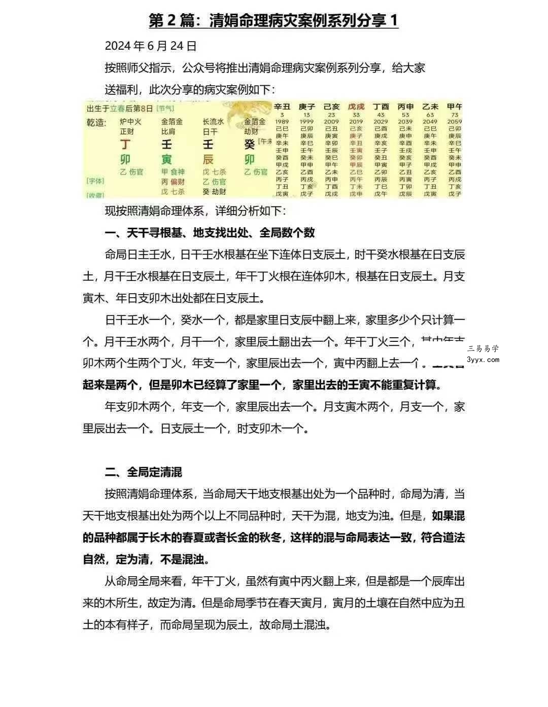 杨清娟《盲派命理文章法本》268页 资料图片